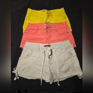 Stylish Juniors Shorts - Yellow, Pink, and White